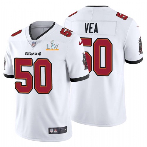 Men's Tampa Bay Buccaneers #50 Vita Vea White NFL 2021 Super Bowl LV Limited Stitched Jersey